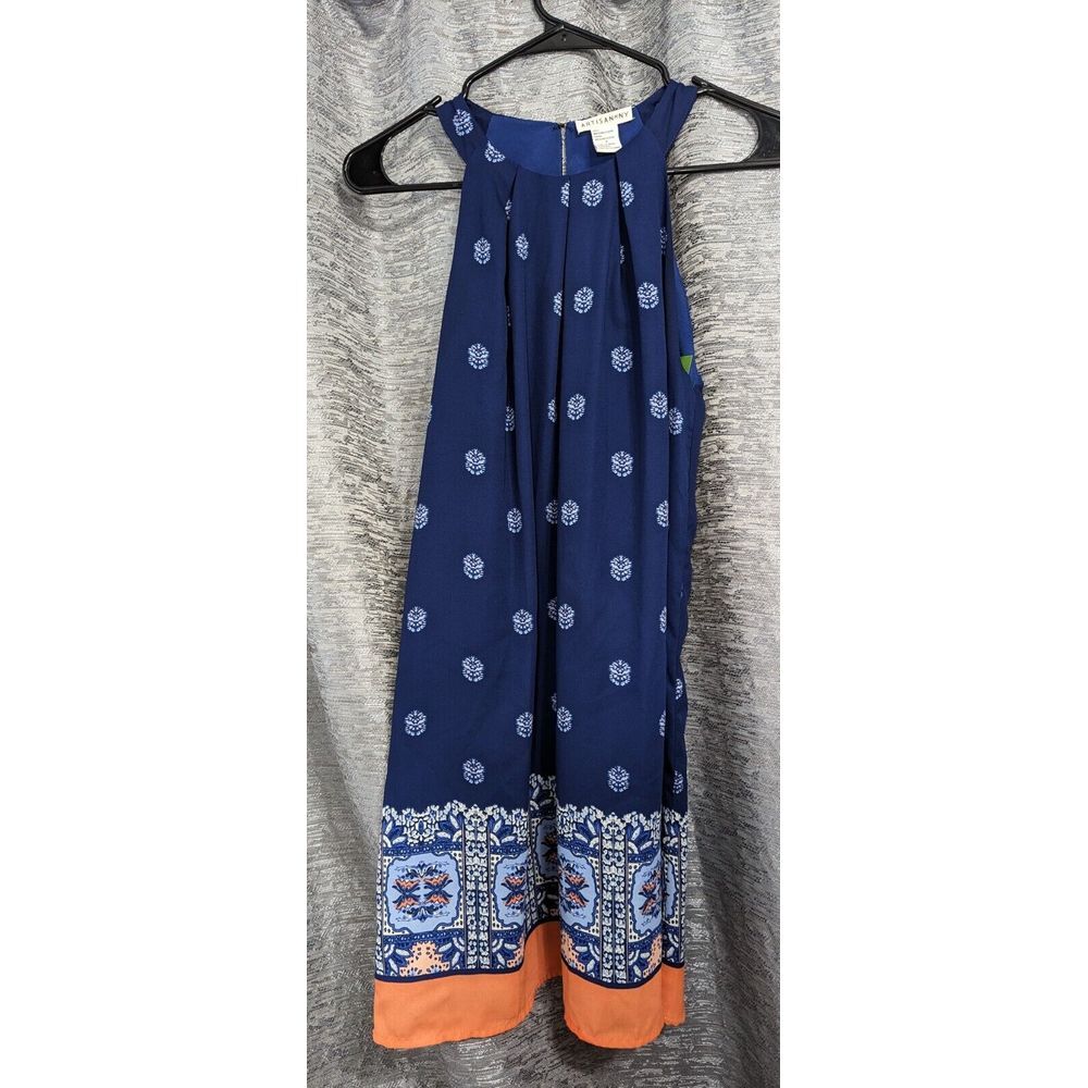 Artisan NY Women's Small Blue/Peach Colored Dress Sleeveless Size‎ 2